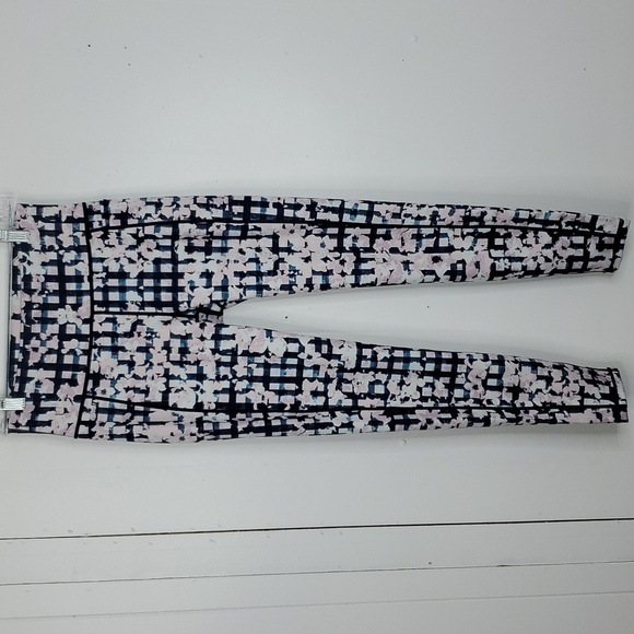 Sweaty Betty Super Sculpt Leggings Full Length Floral Check Side Pocket Womens M - Picture 1 of 11